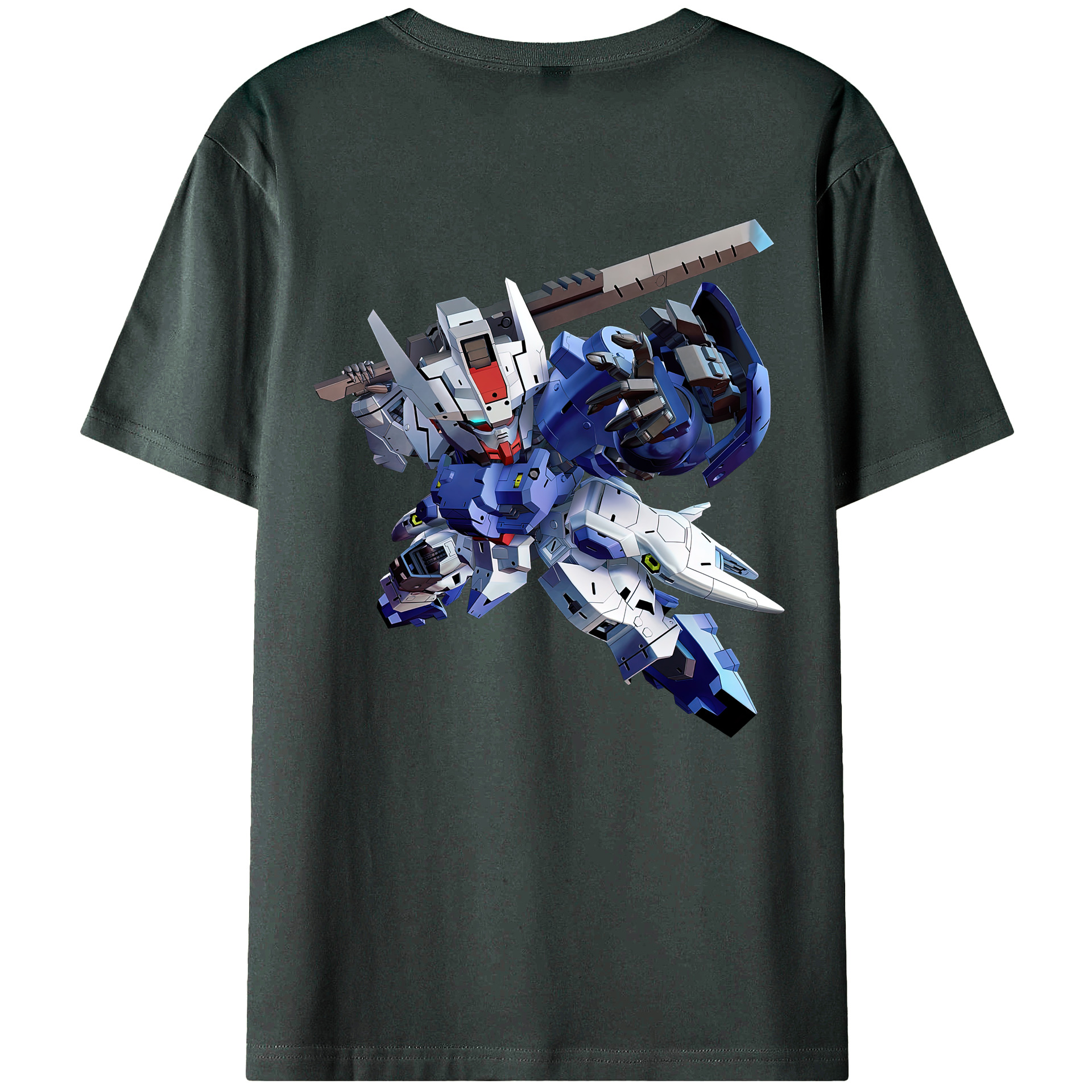 （画像用） 機動戦士ガンダム Mobile Suit Gundam 綿100％ メンズ半袖Tシャツ（バックプリント） 通気性